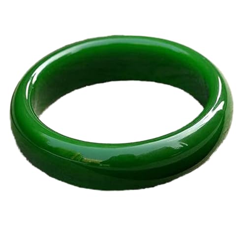 XYEJL Natürlicher Breiter Grünes Jadearmband Echte Natürliche Runde Smaragdgrüne Jade Armbänder Armreifen Für Frauen Geschenk,94~100mm von XYEJL