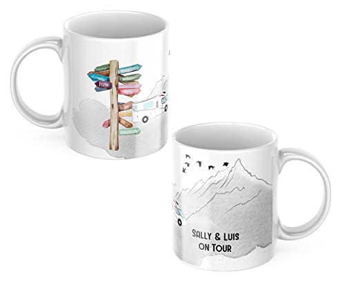 Tasse Wohnmobil personalisiert – Camping Tasse mit Namen – Keramik Becher 330 ml – Geschenk für Camper & Wohnmobilfahrer von DRUC KLAUS