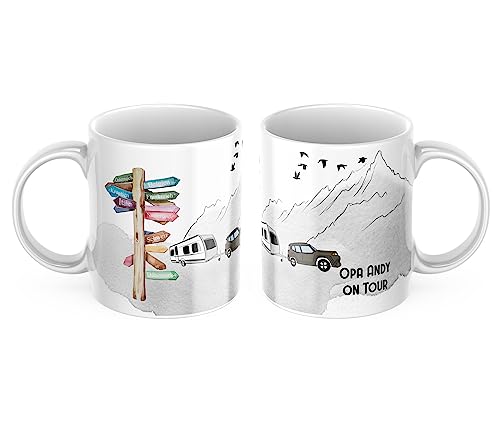 Einzigartige Keramiktasse für Camper: Personalisierte Wohnwagen Tasse mit Namen und Camper-Design – das perfekte Geschenk für Camping-Liebhaber! von DRUC KLAUS