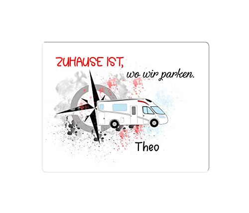 Personalisiertes Vesperbrett Wohnmobil mit Spruch. Frühstücksbrett Camping. von DRUC KLAUS