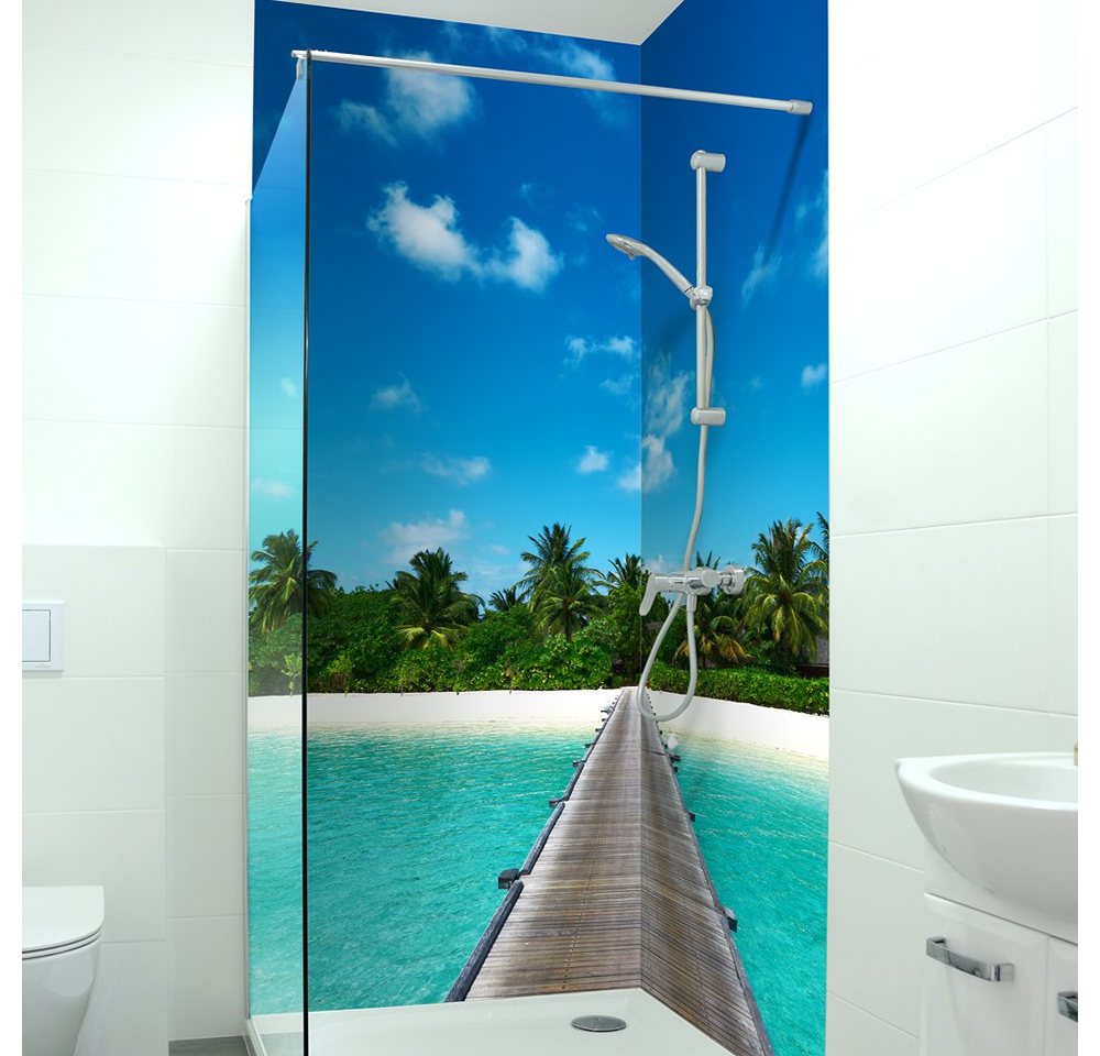 DRUCK-EXPERT Duschrückwand Premium Duschrückwand - langlebiger Fliesensticker aus 0,4 mm selbstklebenden Hart-PVC DRUCK-EXPERT Duschrückwand Premium Duschrückwand - langlebiger Fliesensticker aus 0,4 mm selbstklebenden Hart-PVC von DRUCK-EXPERT