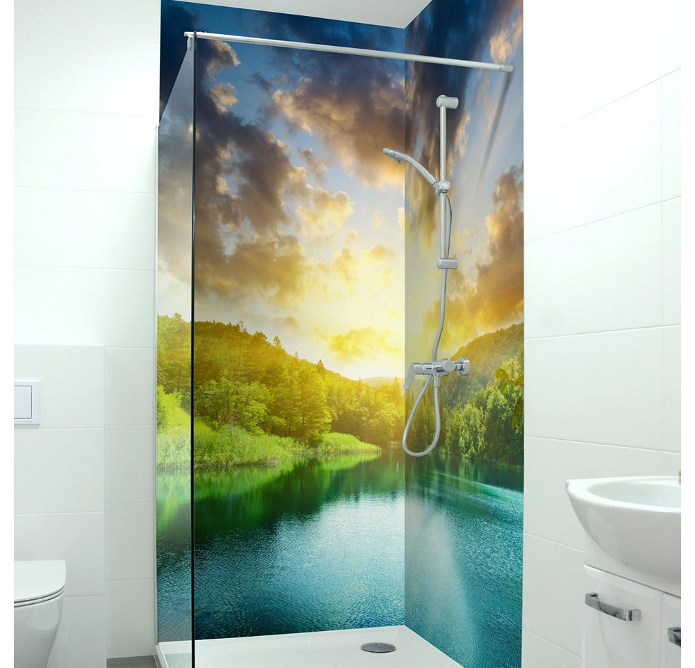 DRUCK-EXPERT Duschrückwand Premium Duschrückwand - langlebiger Fliesensticker aus 0,4 mm selbstklebenden Hart-PVC DRUCK-EXPERT Duschrückwand Premium Duschrückwand - langlebiger Fliesensticker aus 0,4 mm selbstklebenden Hart-PVC von DRUCK-EXPERT