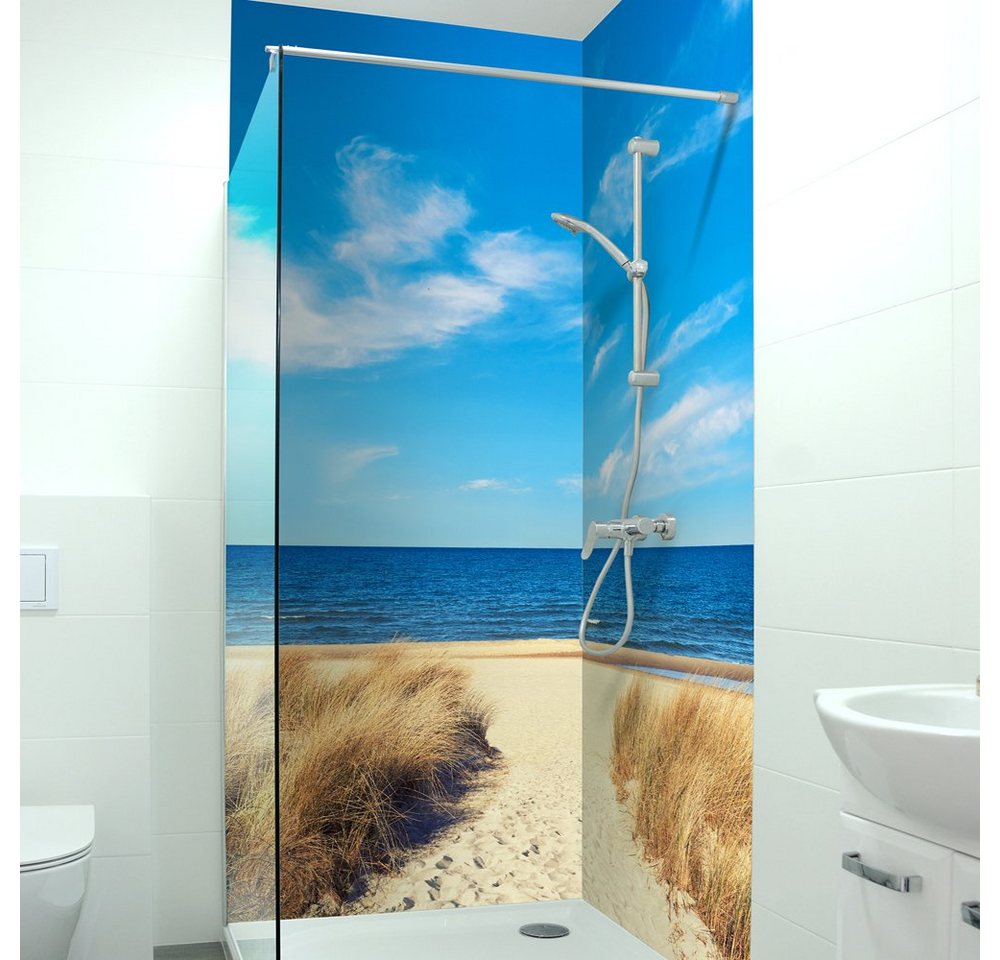 DRUCK-EXPERT Duschrückwand Premium Duschrückwand - langlebiger Fliesensticker aus 0,4 mm selbstklebenden Hart-PVC DRUCK-EXPERT Duschrückwand Premium Duschrückwand - langlebiger Fliesensticker aus 0,4 mm selbstklebenden Hart-PVC von DRUCK-EXPERT
