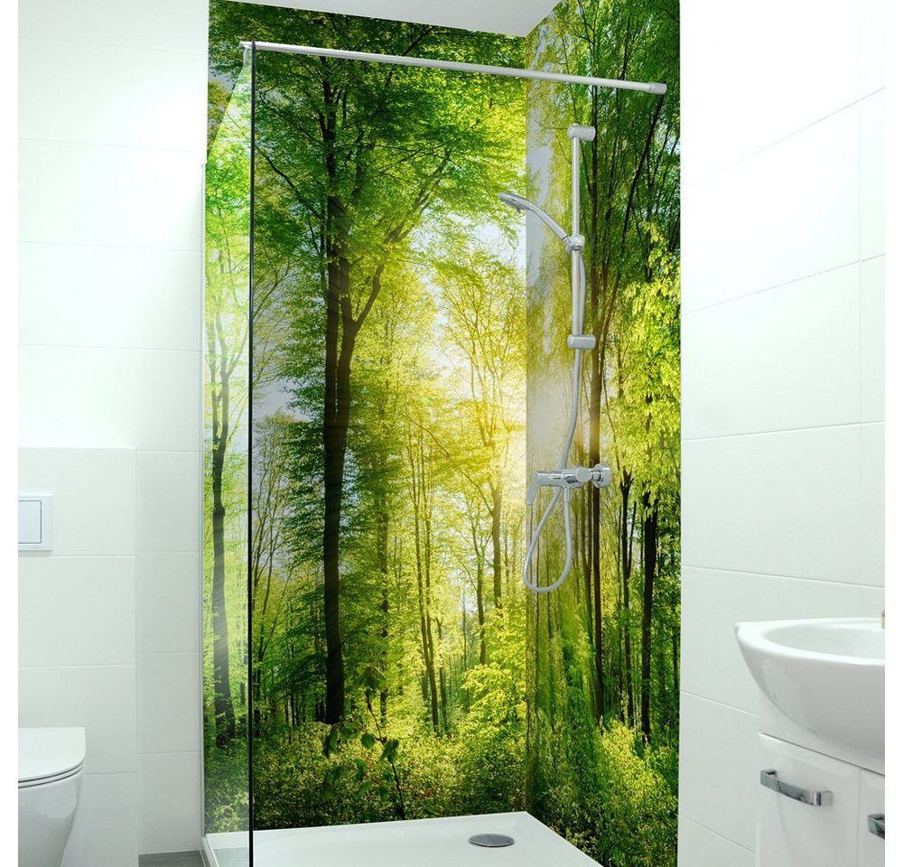 DRUCK-EXPERT Duschrückwand Premium Duschrückwand - langlebiger Fliesensticker aus 0,4 mm selbstklebenden Hart-PVC von DRUCK-EXPERT