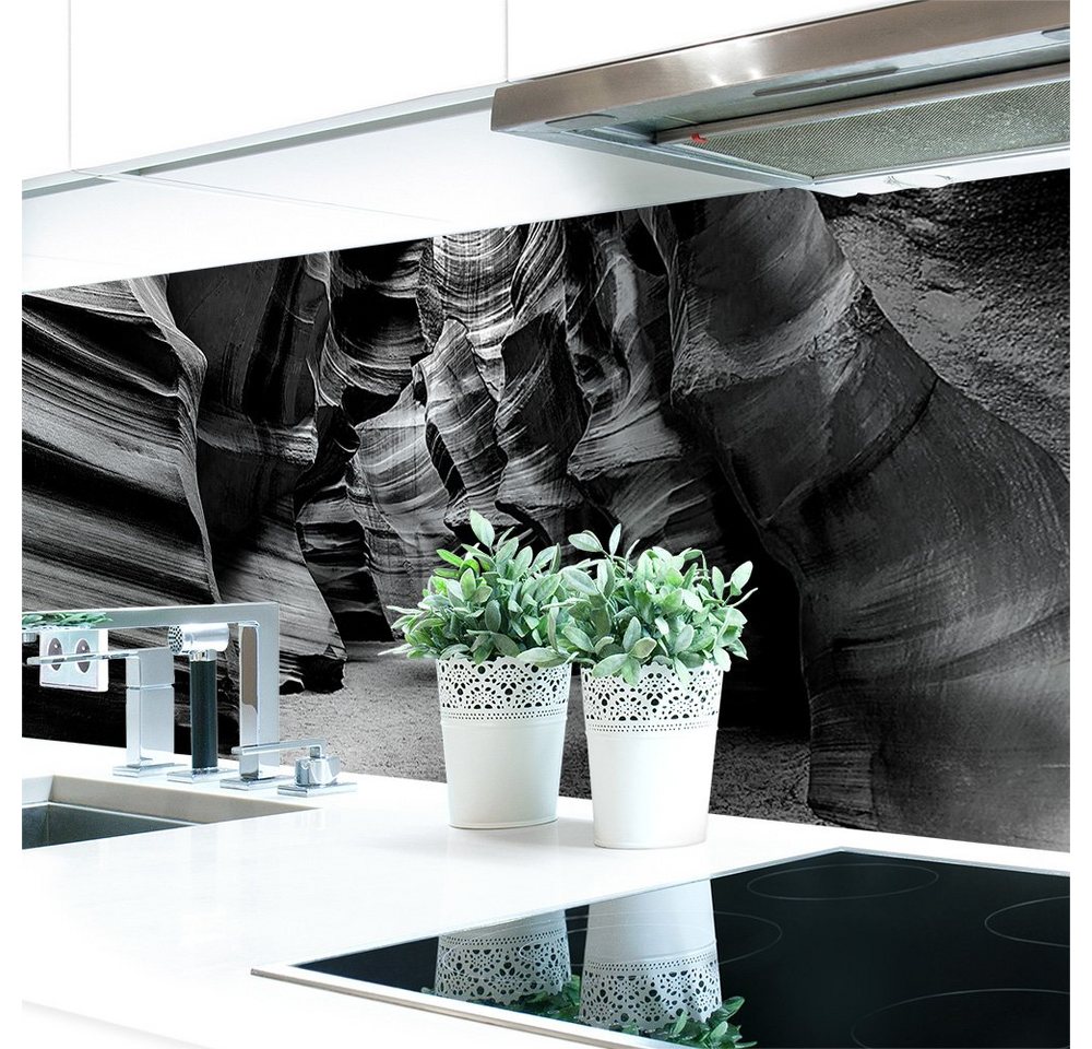 DRUCK-EXPERT Küchenrückwand Küchenrückwand Canyon Grau Hart-PVC 0,4 mm selbstklebend von DRUCK-EXPERT