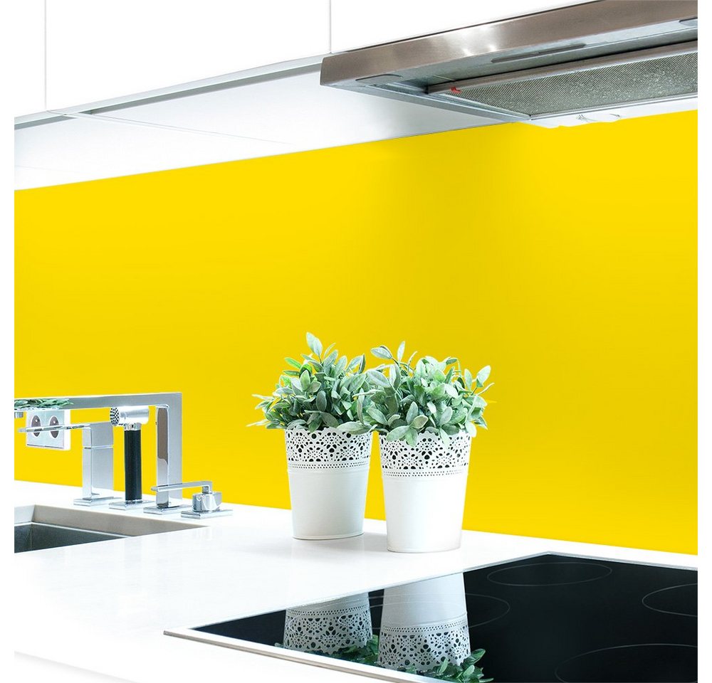 DRUCK-EXPERT Küchenrückwand Küchenrückwand Gelbtöne 2 Unifarben Hart-PVC 0,4 mm selbstklebend von DRUCK-EXPERT