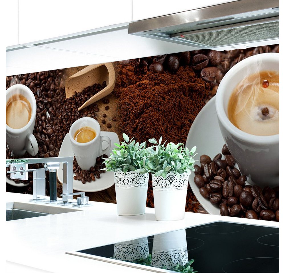 DRUCK-EXPERT Küchenrückwand Küchenrückwand Kaffee Mix Hart-PVC 0,4 mm selbstklebend von DRUCK-EXPERT