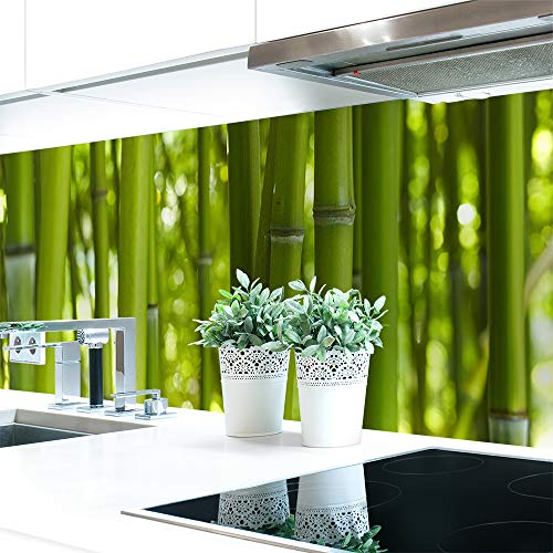 Küchenrückwand Bambus Premium Hart-PVC 0,4 mm selbstklebend - Direkt auf die Fliesen, Größe:220 x 60 cm von DRUCK-EXPERT