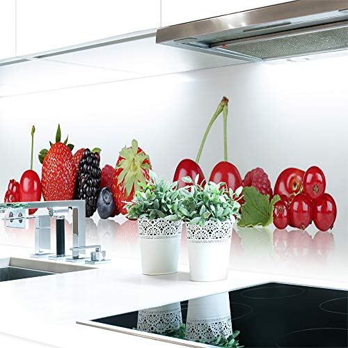 Küchenrückwand Beeren Premium Hart-PVC 0,4 mm selbstklebend - Direkt auf die Fliesen, Größe:280 x 51 cm von DRUCK-EXPERT