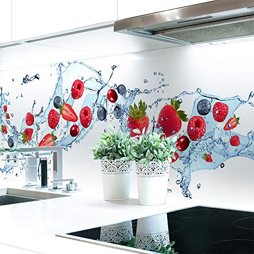 Küchenrückwand Berry Splash Premium Hart-PVC 0,4 mm selbstklebend - Direkt auf die Fliesen, Größe:220 x 80 cm von DRUCK-EXPERT