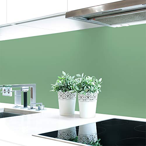 Küchenrückwand Grüntöne 2 Unifarben Premium Hart-PVC 0,4 mm selbstklebend - Direkt auf die Fliesen, Größe:Materialprobe A4, Ral-Farben:Blassgrün ~ RAL 6021 von DRUCK-EXPERT