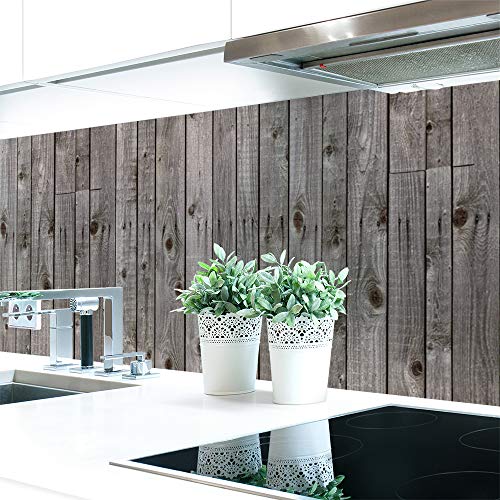 Küchenrückwand Holzwand Grau Premium Hart-PVC 0,4 mm selbstklebend - Direkt auf die Fliesen, Größe:120 x 60 cm Küchenrückwand Holzwand Grau Premium Hart-PVC 0,4 mm selbstklebend - Direkt auf die Fliesen, Größe:120 x 60 cm von DRUCK-EXPERT