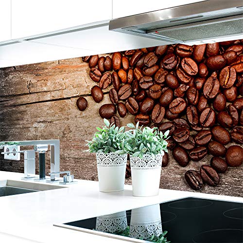 Küchenrückwand Kaffee Bohnen Premium Hart-PVC 0,4 mm selbstklebend - Direkt auf die Fliesen, Größe:400 x 80 cm von DRUCK-EXPERT