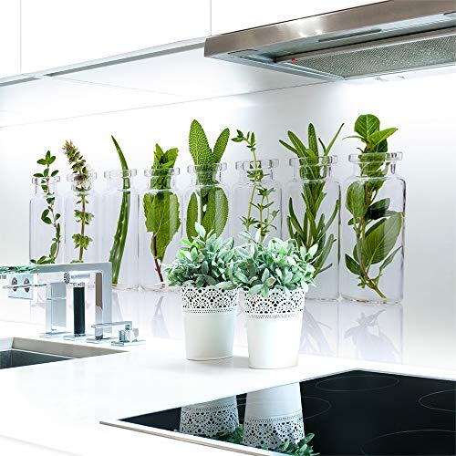 Küchenrückwand Kräuter Glas Premium Hart-PVC 0,4 mm selbstklebend - Direkt auf die Fliesen, Größe:160 x 60 cm Küchenrückwand Kräuter Glas Premium Hart-PVC 0,4 mm selbstklebend - Direkt auf die Fliesen, Größe:160 x 60 cm von DRUCK-EXPERT