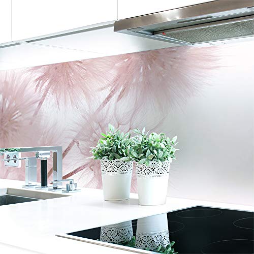 Küchenrückwand Löwenzahn Rosa Premium Hart-PVC 0,4 mm selbstklebend - Direkt auf die Fliesen, Größe:220 x 51 cm von DRUCK-EXPERT