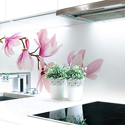 Küchenrückwand Magnolien Zweig Premium Hart-PVC 0,4 mm selbstklebend - Direkt auf die Fliesen, Größe:280 x 51 cm von DRUCK-EXPERT