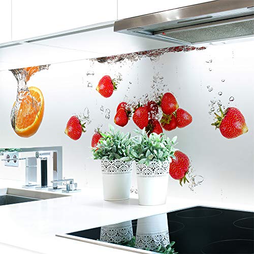 Küchenrückwand Obst Wasser Premium Hart-PVC 0,4 mm selbstklebend - Direkt auf die Fliesen, Größe:Materialprobe A4 von DRUCK-EXPERT