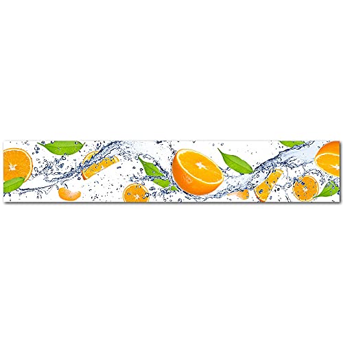 Küchenrückwand Orange Splash Premium Hart-PVC 0,4 mm selbstklebend - Direkt auf die Fliesen, Größe:280 x 51 cm von DRUCK-EXPERT