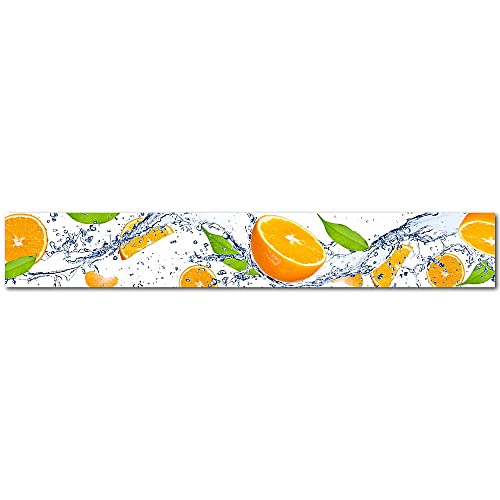 Küchenrückwand Orange Splash Premium Hart-PVC 0,4 mm selbstklebend - Direkt auf die Fliesen, Größe:400 x 60 cm von DRUCK-EXPERT