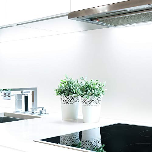 Küchenrückwand Pur Weiß Premium Hart-PVC 0,4 mm selbstklebend - Direkt auf die Fliesen, Größe:120 x 80 cm von DRUCK-EXPERT