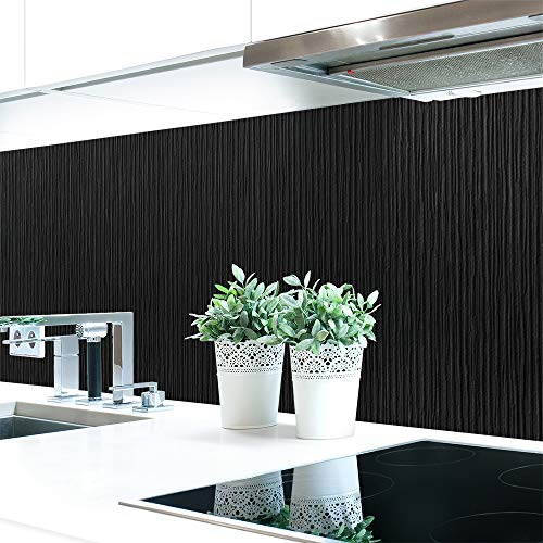 Küchenrückwand Riffelstruktur Schwarz Premium Hart-PVC 0,4 mm selbstklebend - Direkt auf die Fliesen, Größe:400 x 51 cm von DRUCK-EXPERT