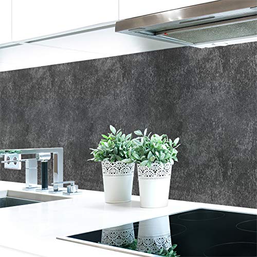 DRUCK-EXPERT Küchenrückwand Schieferstruktur Anthrazit Premium Hart-PVC 0,4 mm selbstklebend - Direkt auf die Fliesen, Größe:280 x 60 cm von DRUCK-EXPERT