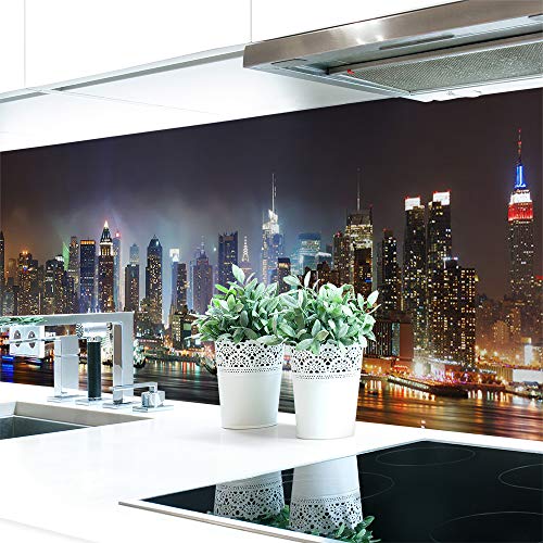 Küchenrückwand Skyline Premium Hart-PVC 0,4 mm selbstklebend - Direkt auf die Fliesen, Größe:340 x 51 cm von DRUCK-EXPERT