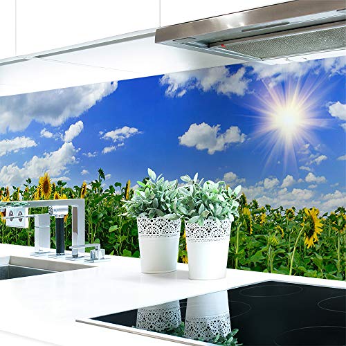 Küchenrückwand Sonnenblume Premium Hart-PVC 0,4 mm selbstklebend - Direkt auf die Fliesen, Größe:160 x 80 cm von DRUCK-EXPERT