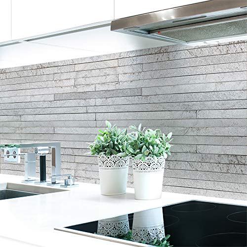 Küchenrückwand Steinschichten Grau Premium Hart-PVC 0,4 mm selbstklebend - Direkt auf die Fliesen, Größe:400 x 60 cm Küchenrückwand Steinschichten Grau Premium Hart-PVC 0,4 mm selbstklebend - Direkt auf die Fliesen, Größe:400 x 60 cm von DRUCK-EXPERT