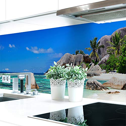Küchenrückwand Strand Premium Hart-PVC 0,4 mm selbstklebend - Direkt auf die Fliesen, Größe:220 x 80 cm von DRUCK-EXPERT