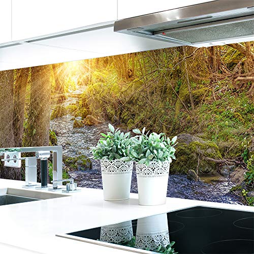 Küchenrückwand Waldbach Premium Hart-PVC 0,4 mm selbstklebend - Direkt auf die Fliesen, Größe:220 x 80 cm von DRUCK-EXPERT