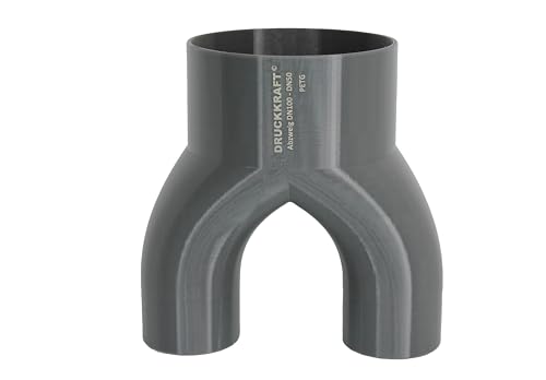 DRUCKKRAFT 2-Wege Abzweig Rohr DN100 - DN50 | Abzweigstück | Y-Verteiler | Absauganlage | Rohrverbinder | Schlauchverbinder | Zentralstaubsauger & Industrie | PETG | (DN100 auf 2-Fach DN50) von DRUCKKRAFT