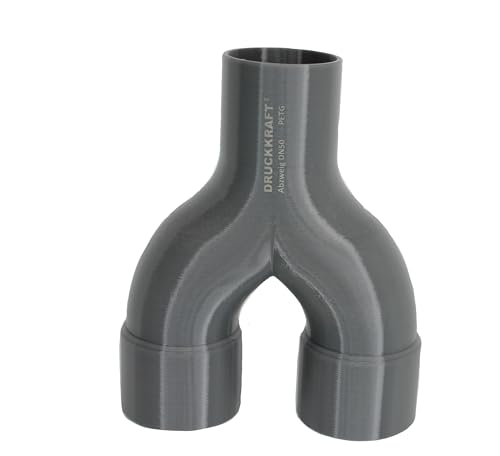 DRUCKKRAFT 2-Wege Abzweig Rohr DN50 | Abzweigstück | Y-Verteiler | Absauganlage | Rohrverbinder | Schlauchverbinder | Zentralstaubsauger & Industrie | PETG | (DN50 auf 2-Fach DN50 Muffe) von DRUCKKRAFT