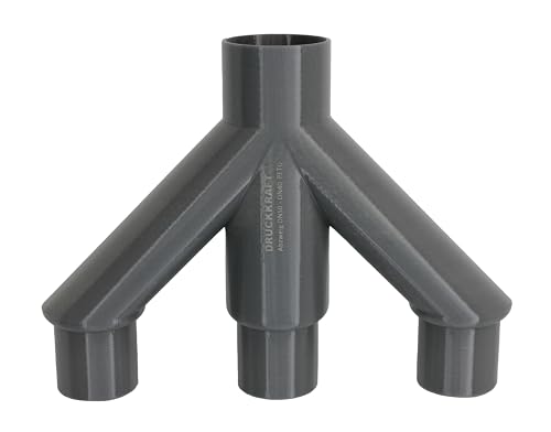 DRUCKKRAFT 3-Wege Abzweig Rohr DN50 - DN40 | Abzweigstück | Y-Verteiler | Absauganlage | Rohrverbinder | Reduzierung | Schlauchverbinder | Lüftung | PETG | (DN50 auf 3-Fach DN40) von DRUCKKRAFT