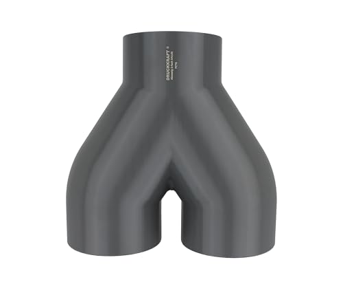 DRUCKKRAFT 2-Wege Abzweig Rohr DN100 | Abzweigstück | Y-Verteiler | Absauganlage | Volumenstrom | Rohrverbinder | Schlauchverbinder | Lüftung | PETG (DN100 auf 2-Fach DN100) von DRUCKKRAFT