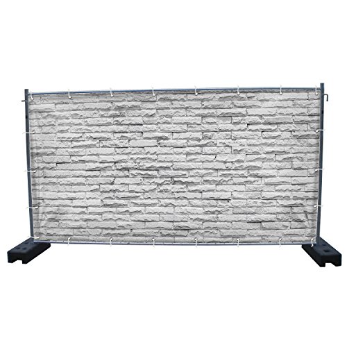 (Mesh) Steinwand B7 Bauzaunbanner, Sichtschutz, Windschutz, Zaunblende, Festival Banner, 340 x 173 cm, DRUCKUNDSO von DRUCKUNDSO