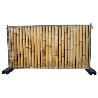 DRUCKUNDSO (Mesh) Bambus B1 Bauzaunbanner, Sichtschutz, Windschutz, Zaunblende, Festival Banner, 340 x 173 cm von DRUCKUNDSO