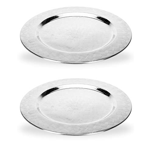 2er-Set Platzteller Edelstahl Ø 35 cm silberner Dekoteller Weihnachten Servierteller rund Dekoplatte Metallteller Deko Unterteller Silber Deko Teller Silberteller für Kerzen Edelstahl Platzteller 2er-Set Platzteller Edelstahl Ø 35 cm silberner Dekoteller Weihnachten Servierteller rund Dekoplatte Metallteller Deko Unterteller Silber Deko Teller Silberteller für Kerzen Edelstahl Platzteller von DRULINE