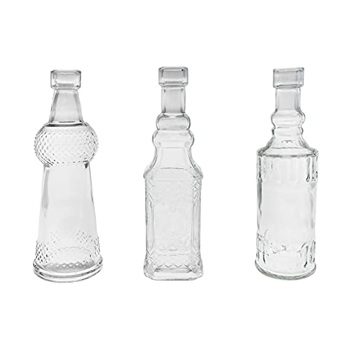 3tlg. Mini Vasen Set Glas ca. 17cm hoch Glas Vase für einzelne Blume Blumenvase Glas Glasvase kleine Vasen für Tischdeko Deko Vasen Glas Vasenset kleine Glasvasen Set kleine Blumenvasen Glas Vasen Set von DRULINE