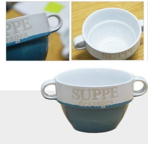 4 Stück Suppentasse aus Keramik mit Schriftzug "Suppe des Tages" Ø 13 cm Weiß von DRULINE