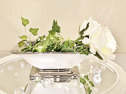 DRULINE 25 cm Dekoschalen Keramikschale Hochzeitsdeko Pflanzgefäße Tischdeko Blumenschale Silberschale Blumengefäß Schale Obst Bonbonschale Tafelaufsatz Nostalgie Obstschale von DRULINE