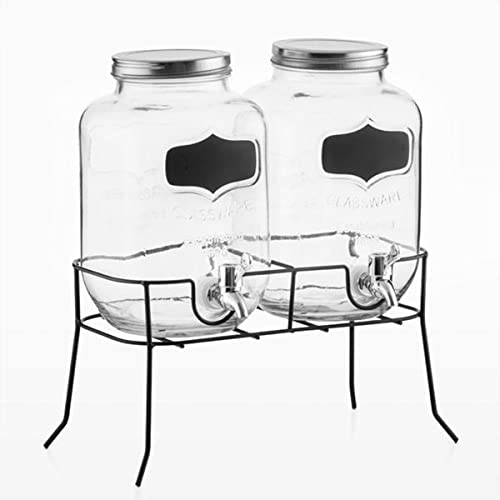 DRULINE 2er Set 4L Hochwertiger Getränke Spender aus Glas mit Ständer, Zapfhahn und Gestell Saftspender Dispenser Getränkespender Wasserspender Limonadenspender Trinkspender Schorle DRULINE 2er Set 4L Hochwertiger Getränke Spender aus Glas mit Ständer, Zapfhahn und Gestell Saftspender Dispenser Getränkespender Wasserspender Limonadenspender Trinkspender Schorle von DRULINE