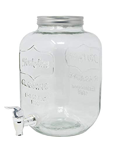 DRULINE 4L Getränkespender Dispenser Zaphahn Transparent 15 cm x 15 cm x 26 cm von DRULINE