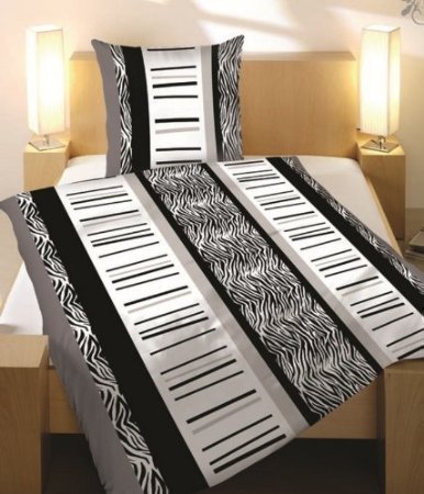 DRULINE BETTWÄSCHE 2 TEILIG Polyester 135x200 Zebra Schwarz Weiss Grau NEU/OVP von DRULINE