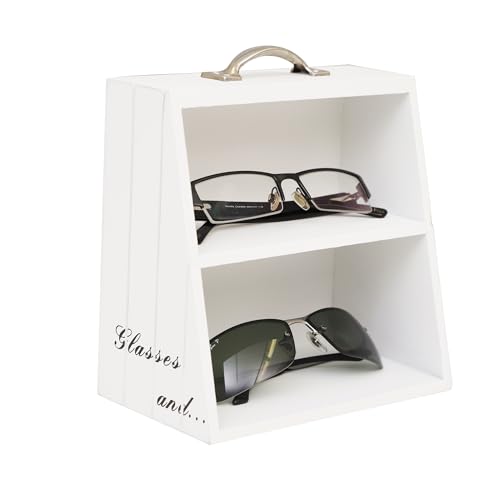 DRULINE Brillenregal Holz Vintage – Organizer für Brillengestelle mit 2 Fächern, Brillenständer im Landhaus Stil, Deko Brillenhalterung und Brillenablage, Multifunktionaler Brillen Halter DRULINE Brillenregal Holz Vintage – Organizer für Brillengestelle mit 2 Fächern, Brillenständer im Landhaus Stil, Deko Brillenhalterung und Brillenablage, Multifunktionaler Brillen Halter von DRULINE