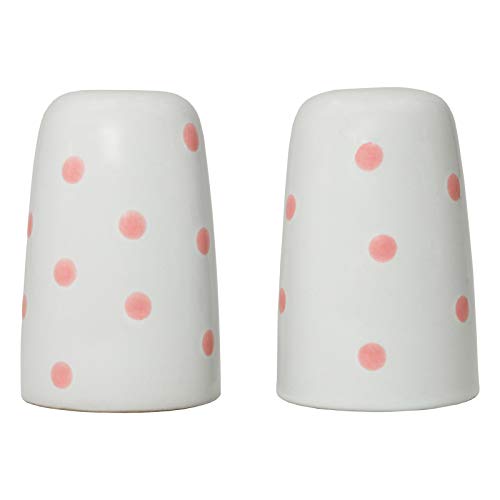 DRULINE DOTS Kombiservice White: Salz/Pfefferstreuer Weiss/Rosa von DRULINE