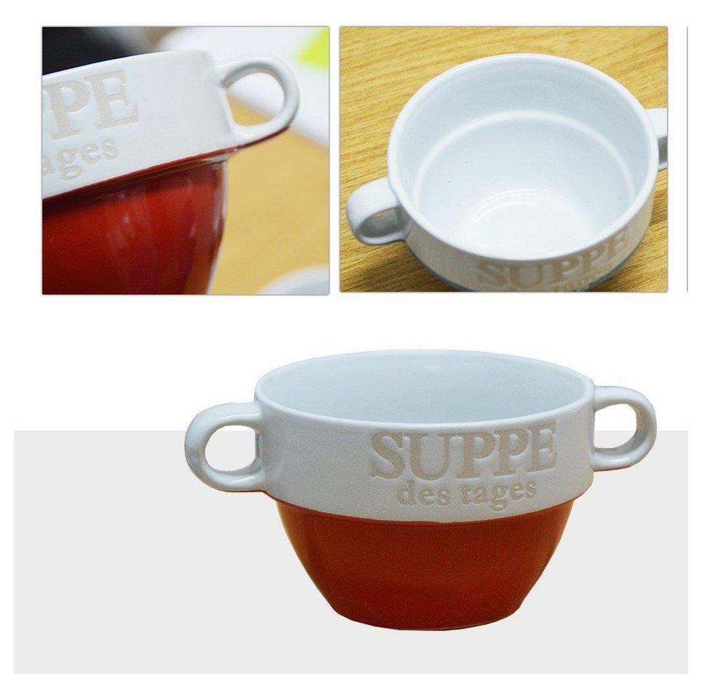 DRULINE Geschirr-Set 6er Set Suppentasse Suppe des Tages Rot von DRULINE