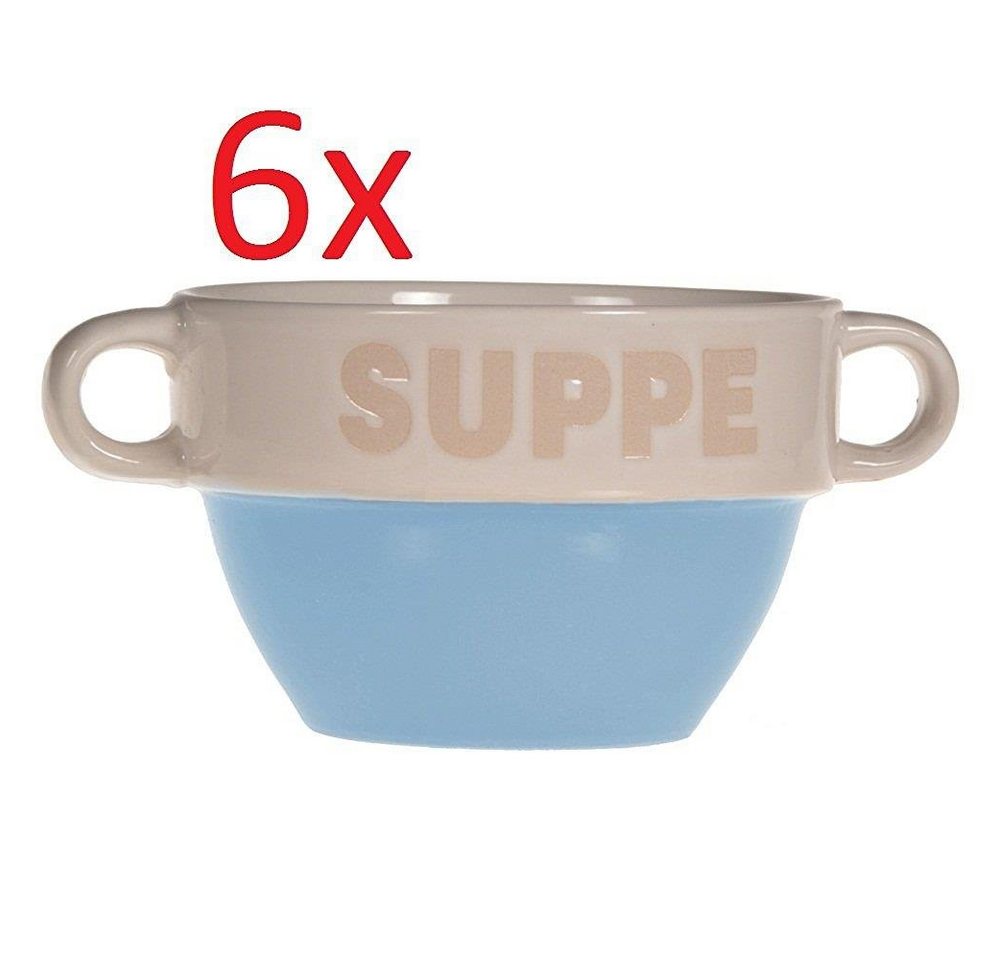 DRULINE Geschirr-Set 6er Set Suppentasse Suppen Tasse Suppenschüssel, Keramik von DRULINE