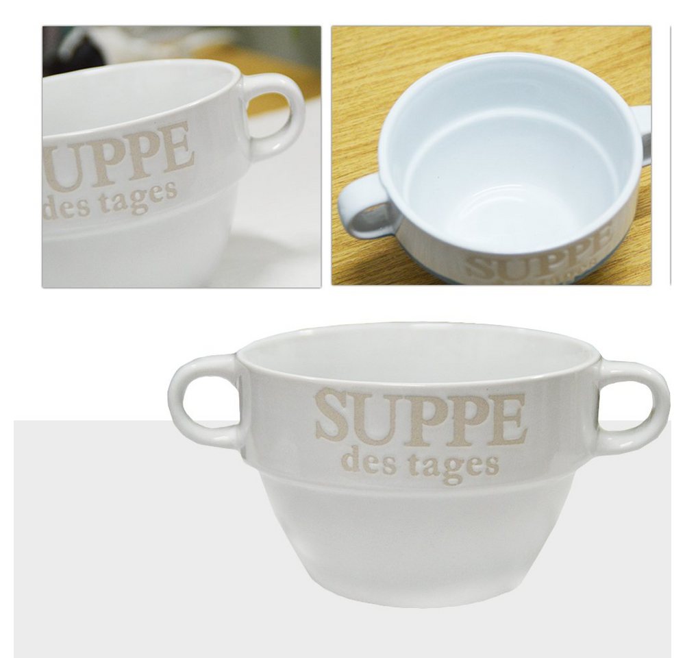 DRULINE Geschirr-Set Suppentasse aus Keramik mit Schriftzug Suppe des (2-tlg)" von DRULINE