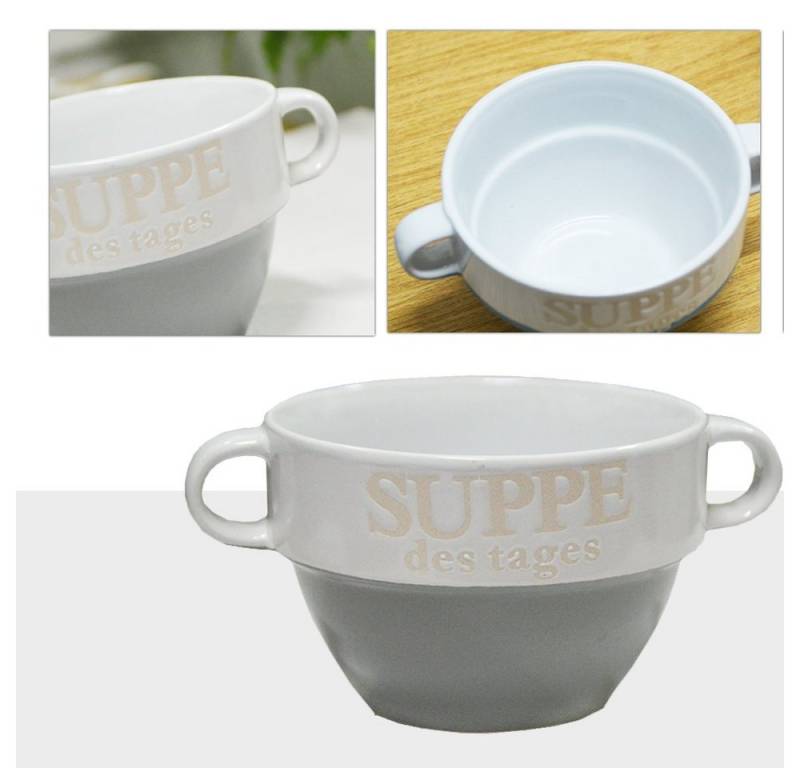 DRULINE Geschirr-Set Suppentasse aus Keramik mit Schriftzug Suppe des (4-tlg)" von DRULINE